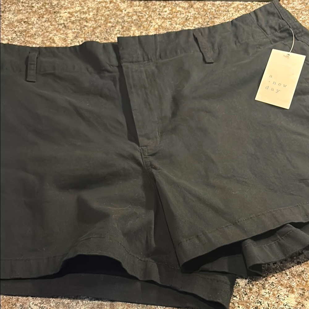 A New Day Black Flat Front Shorts